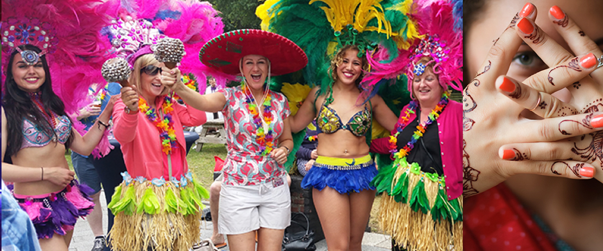 Tropische kleding voor feest te huur